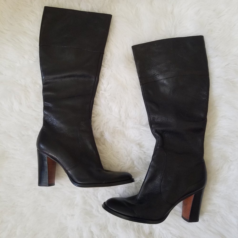 Nine West Earnest Black Leather Boots Size 7